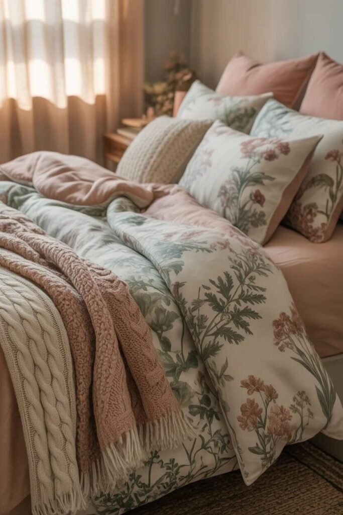 mixed floral bedroom ideas decor