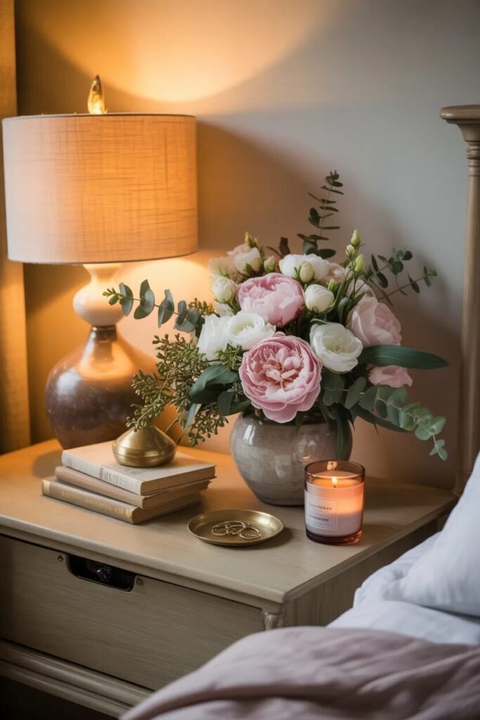 floral bedside bedroom ideas decor