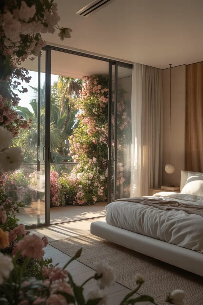 outdoor floral bedroom ideas decor