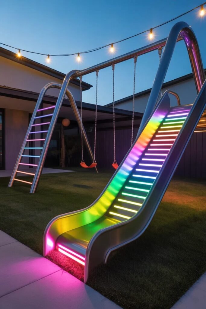 backyard playground ideas LED colors