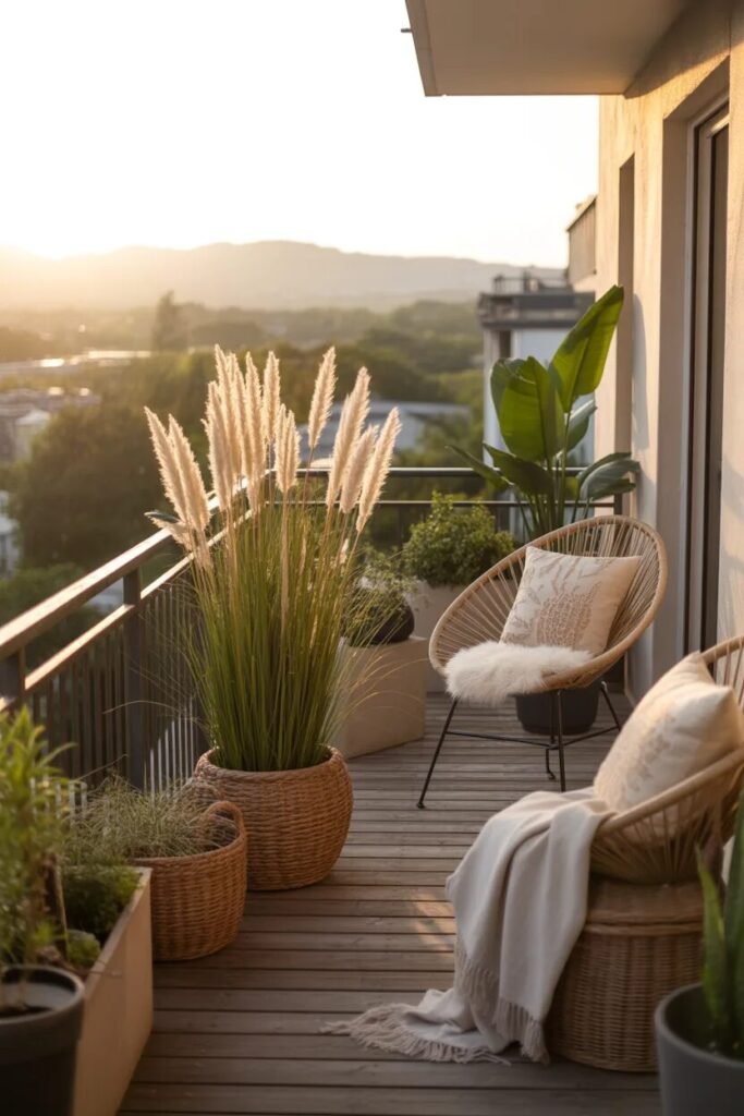 balcony garden ideas pampas grass