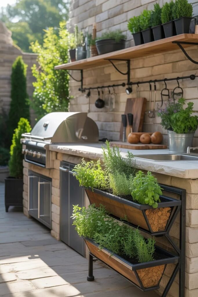 Outdoor kitchen design ideas 25 Outdoor kitchen with herb garden ideas
