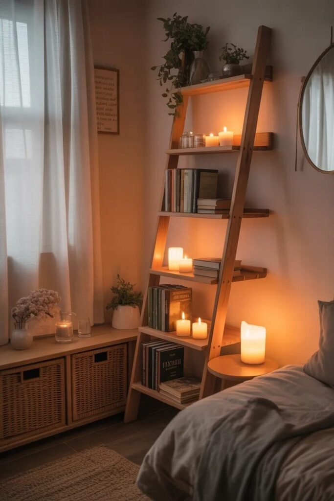 20 cottagecore dorm room ideas ladder shelf