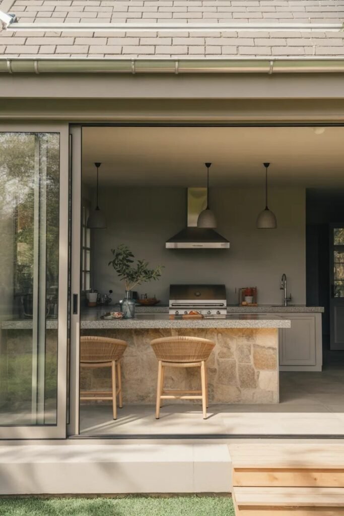 Outdoor kitchen design ideas 29 Outdoor kitchen with sliding doors ideas