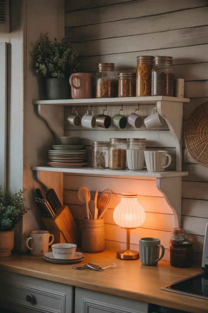 20 cottagecore dorm room ideas rustic shelf