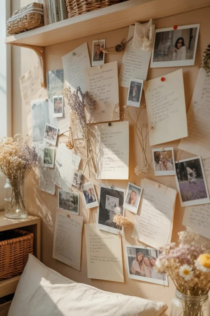 20 cottagecore dorm room ideas memory wall