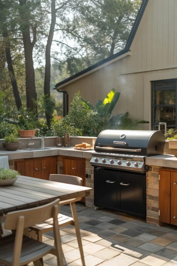 Outdoor kitchen design ideas 30 Outdoor kitchen with BBQ smoker ideas