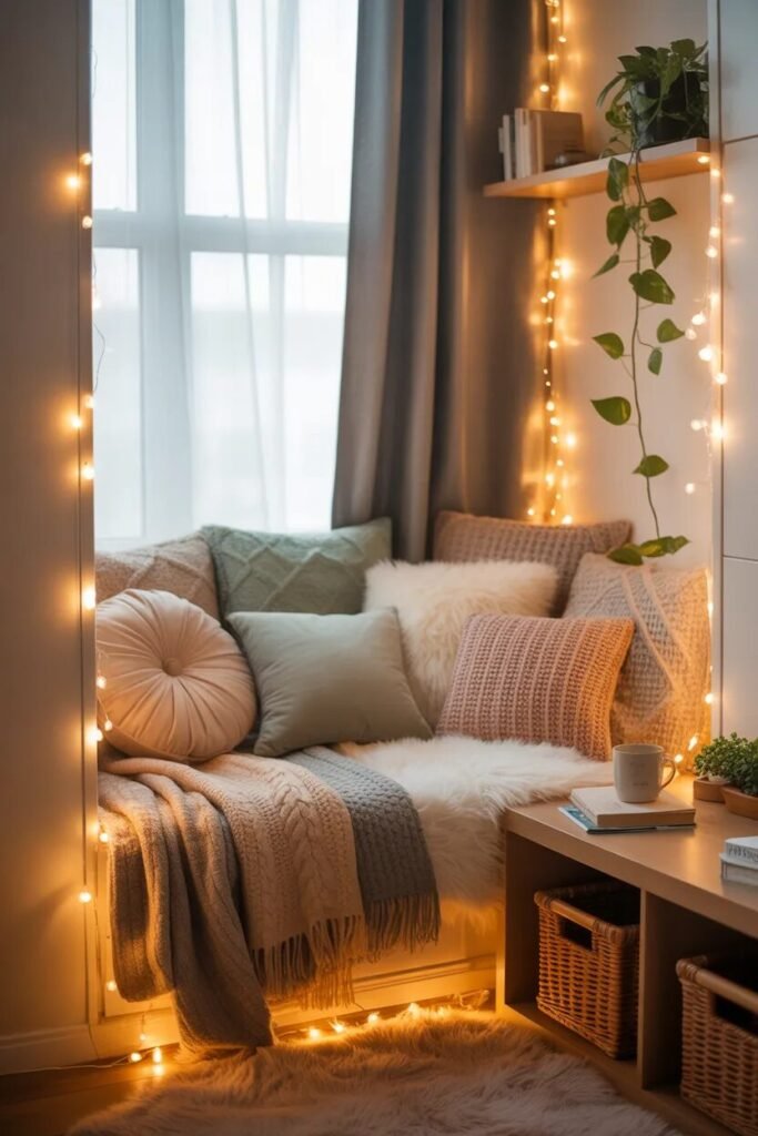 modern luxury dorm reading nook