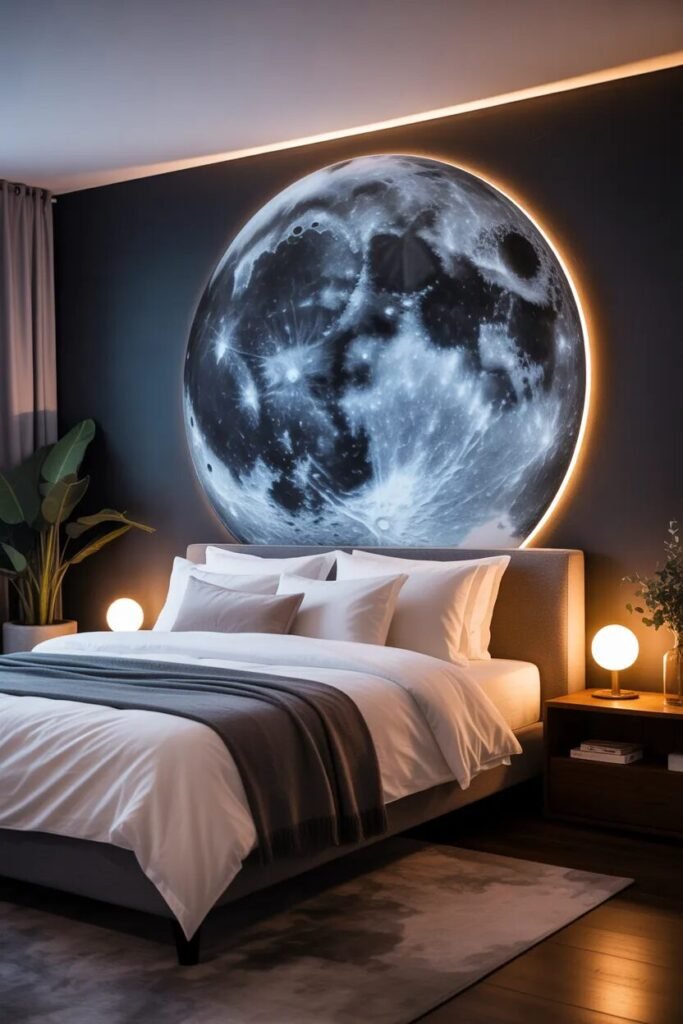 Stylish above bed decor ideas 2 Moon stylish above bed decor ideas