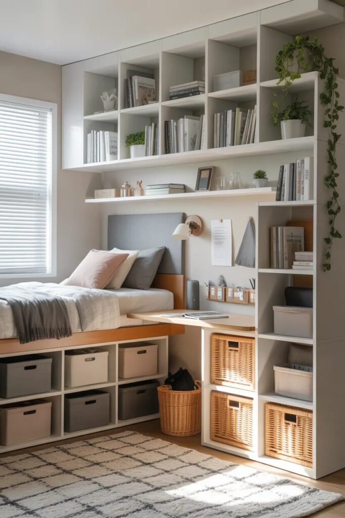 modern luxury dorm storage ideas