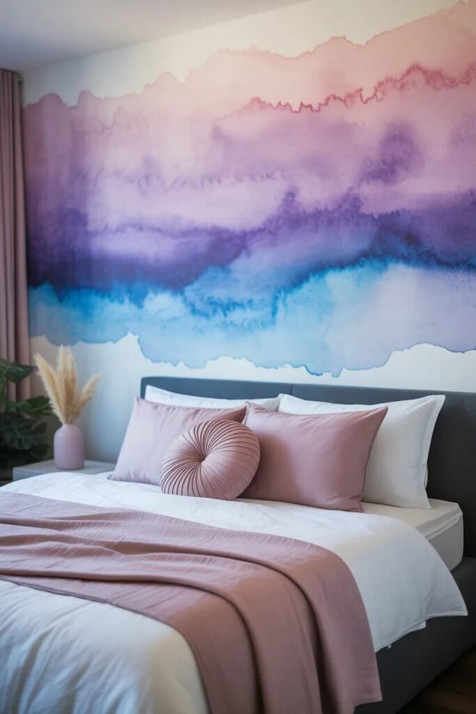 Stylish above bed decor ideas 3 Ombre stylish above bed decor ideas