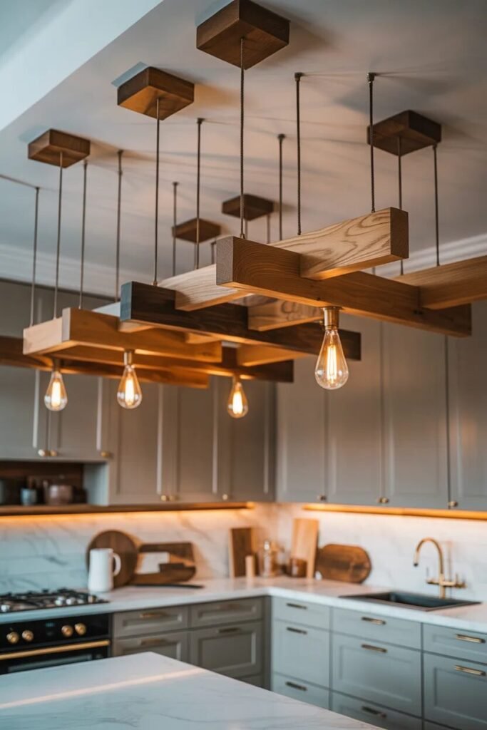 wooden block kitchen ceiling ideas