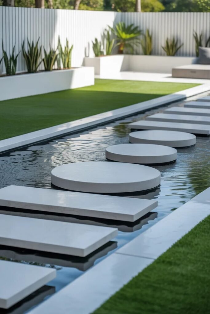 backyard playground ideas stepping path