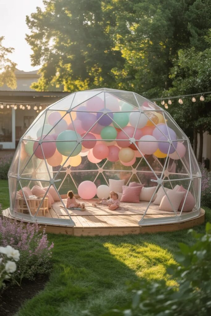backyard playground ideas balloon dome