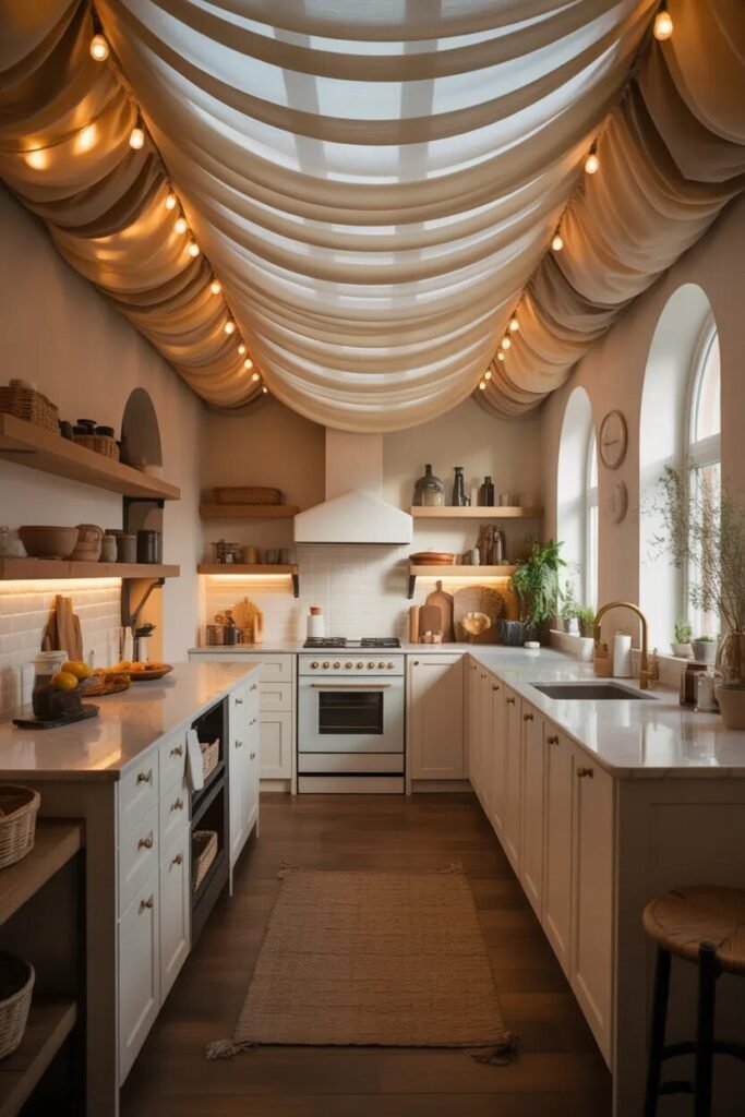 fabric wave kitchen ceiling ideas