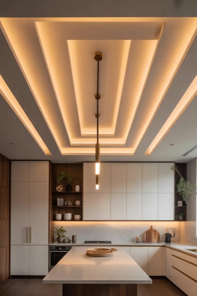 offset kitchen ceiling design ideas