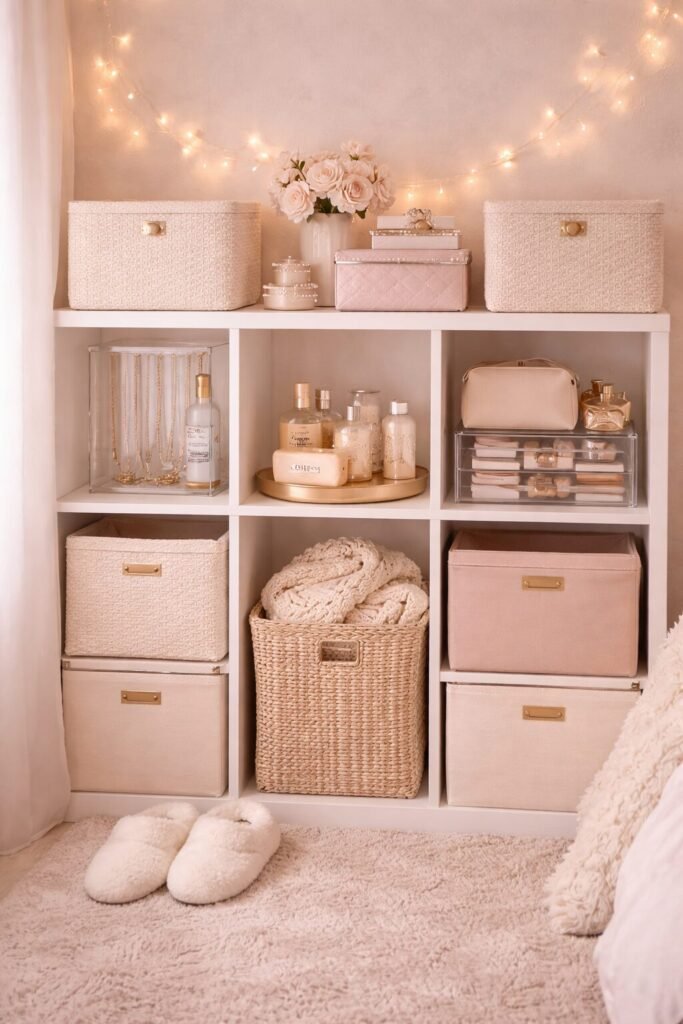 15 girly dorm room ideas luxury storage bins