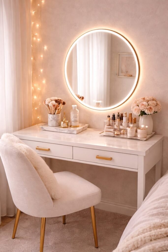  15 girly dorm room ideas luxury vanity setup
