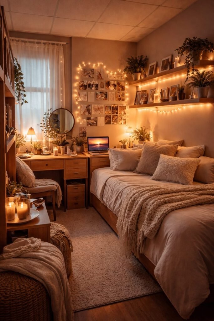 15 girly dorm room ideas ambient lighting