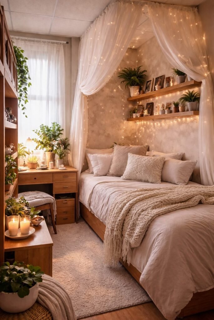 15 girly dorm room ideas canopy luxury bed