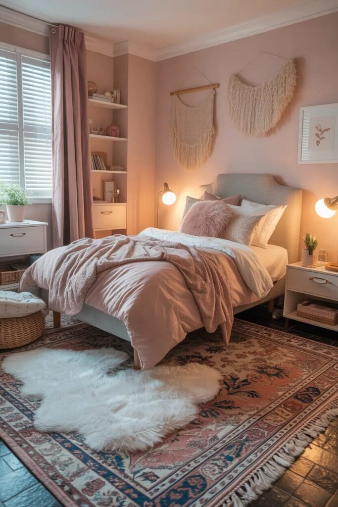 15 girly dorm room ideas luxury rug styling