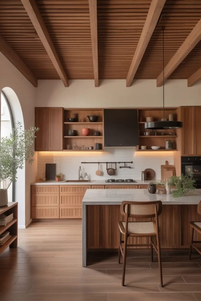 contemporary kitchen ceiling design oak
