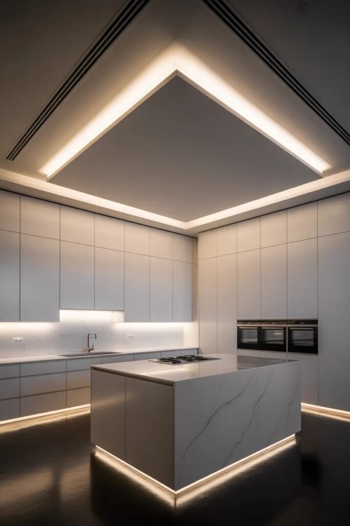 contemporary kitchen ceiling design shadow gap
