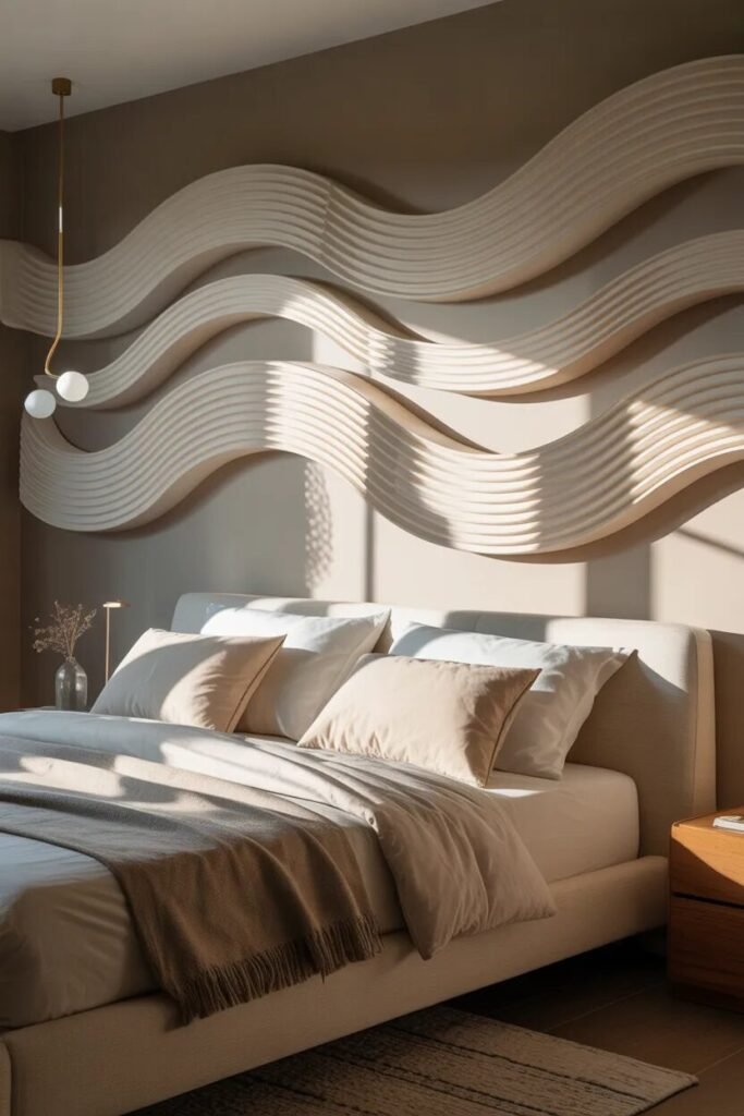 Stylish above bed decor ideas 12 Wave stylish above bed decor ideas