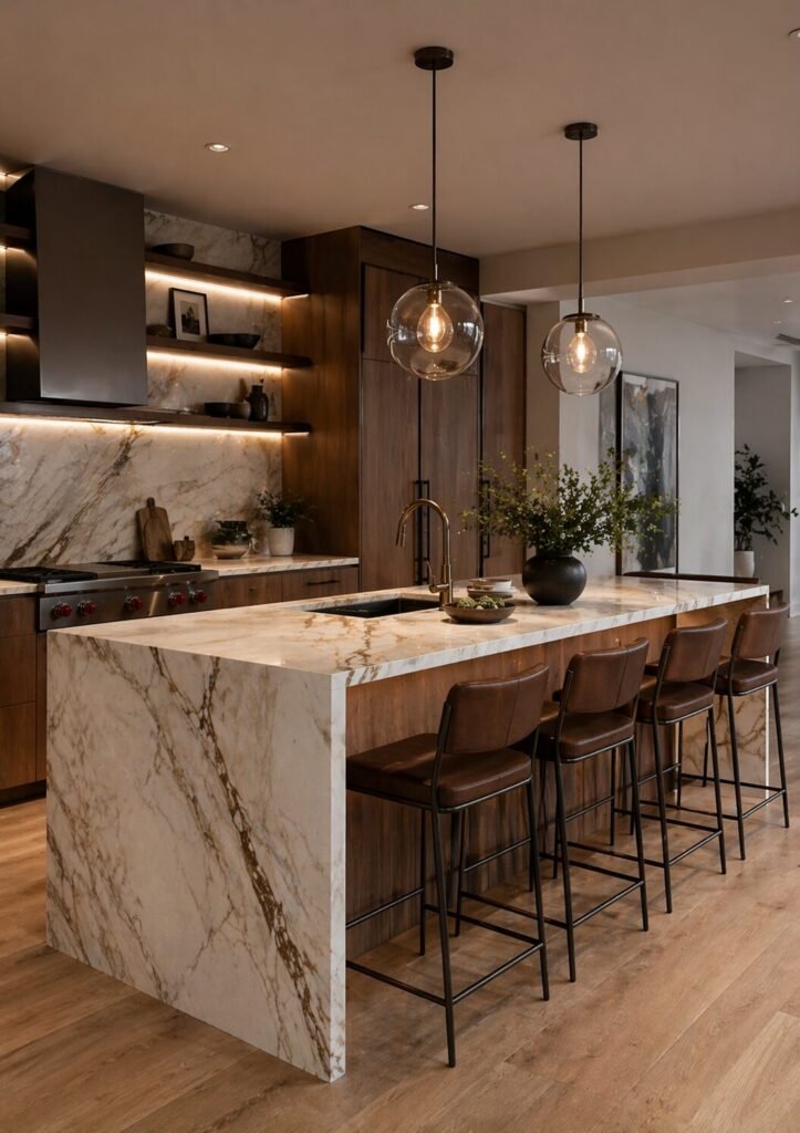 20 latest kitchen island ideas 11 marble seating 20 latest kitchen island ideas