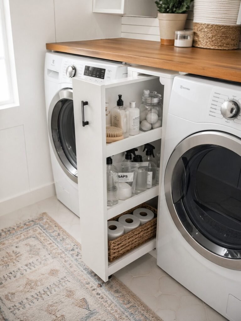  laundry room organization ideas pull-out storage