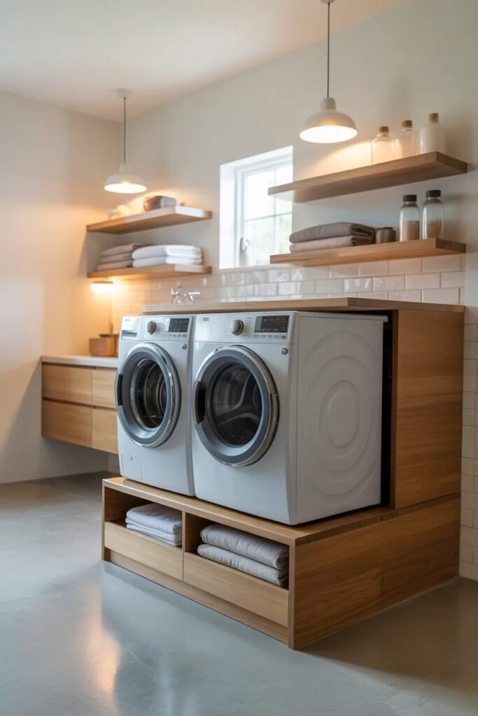 laundry room organization ideas platform drawers