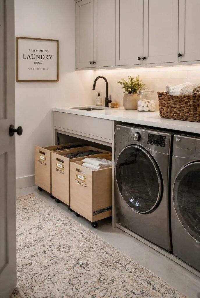 laundry room organization ideas rolling storage