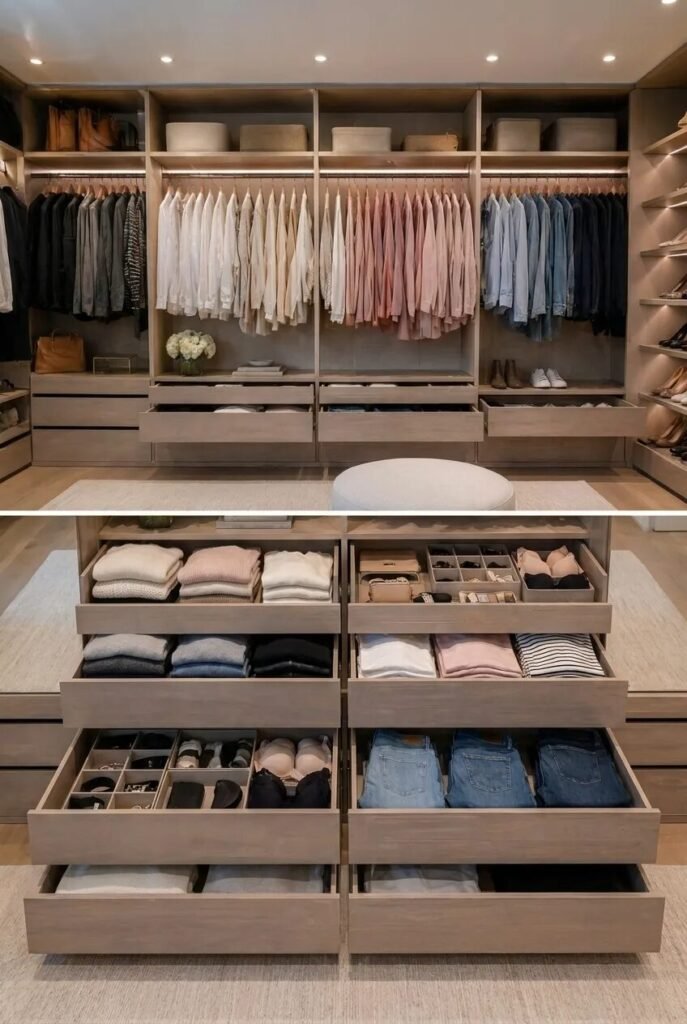 color flow closet ideas