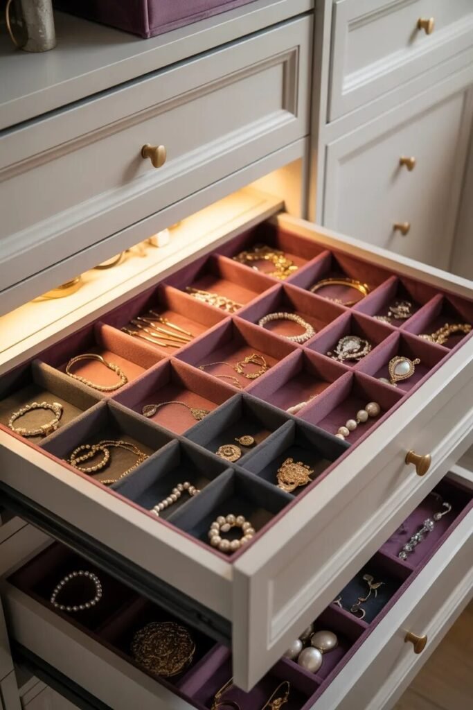 velvet closet ideas drawers