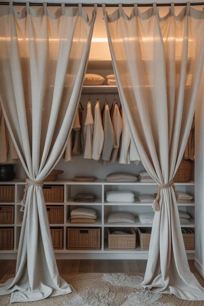 curtain closet ideas soft