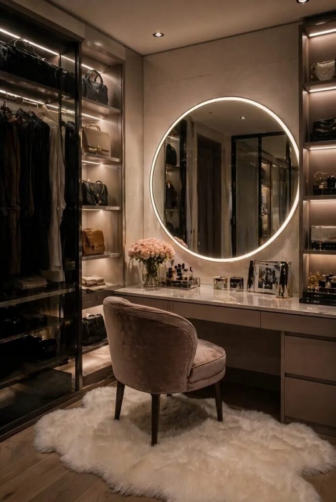 vanity closet ideas corner