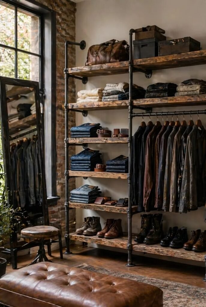 industrial closet ideas pipe