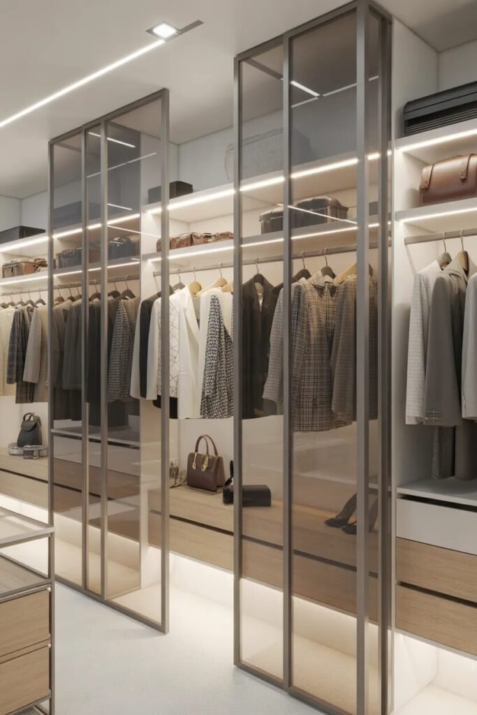 glass closet ideas divider