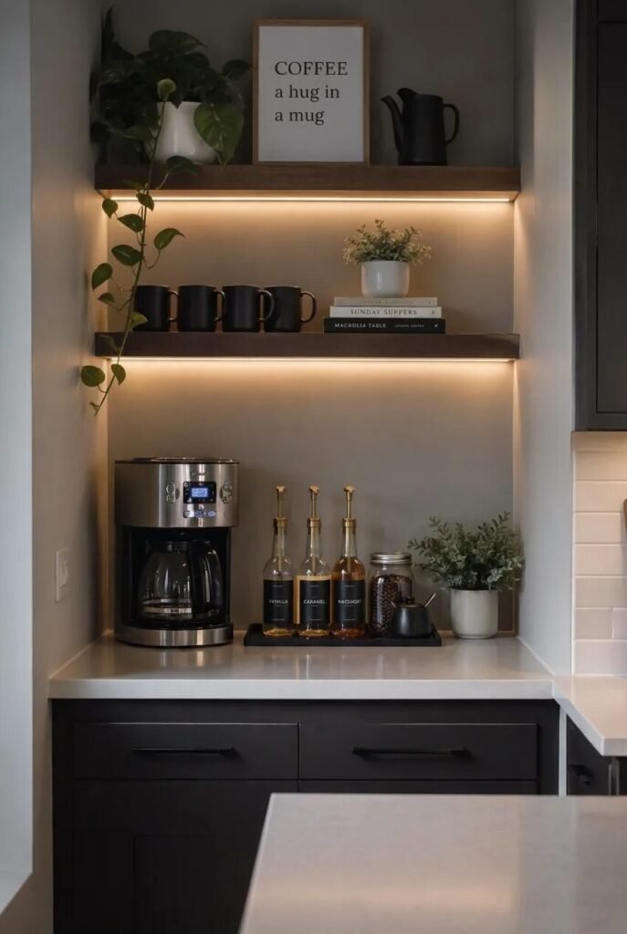 24 jaw dropping coffee bar ideas floating shelf