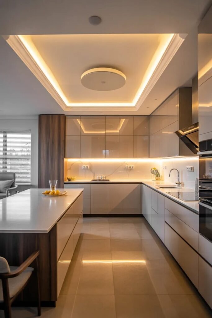 tray modern luxury kitchen ceiling design