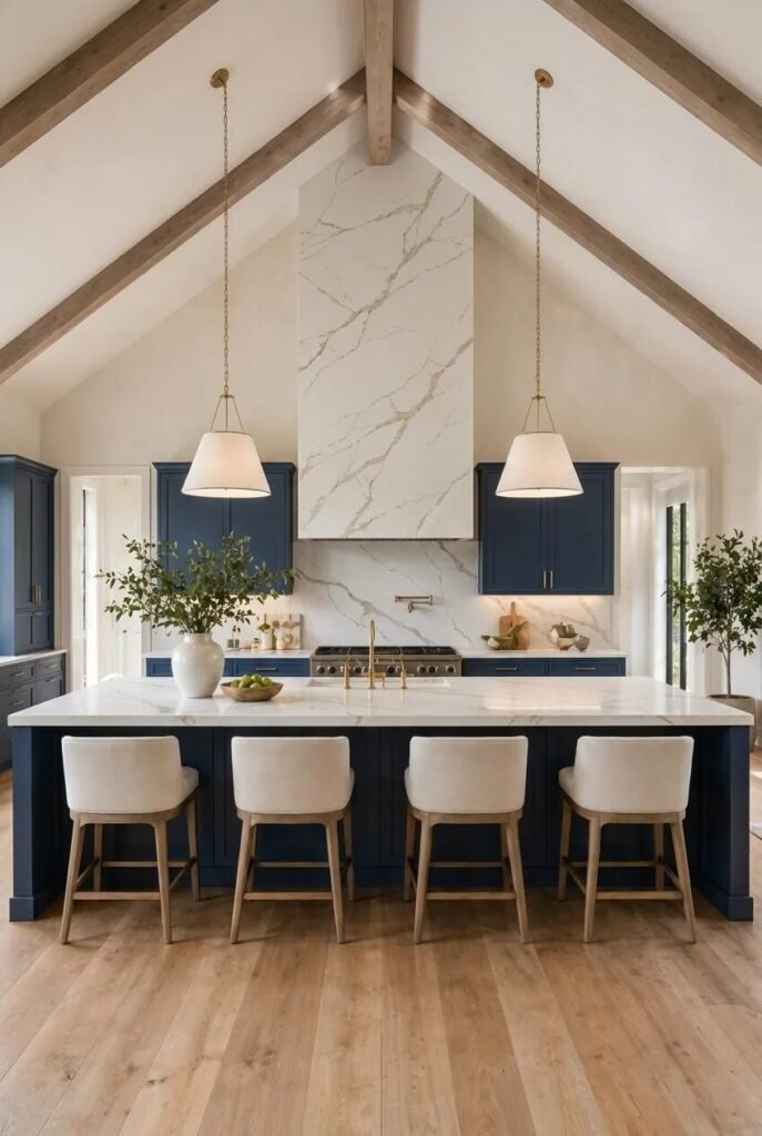 vaulted modern luxury kitchen ceiling design