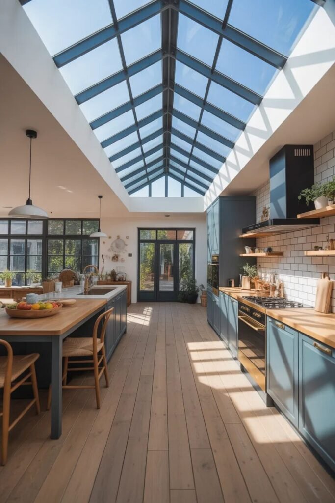 skylight modern luxury kitchen ceiling design