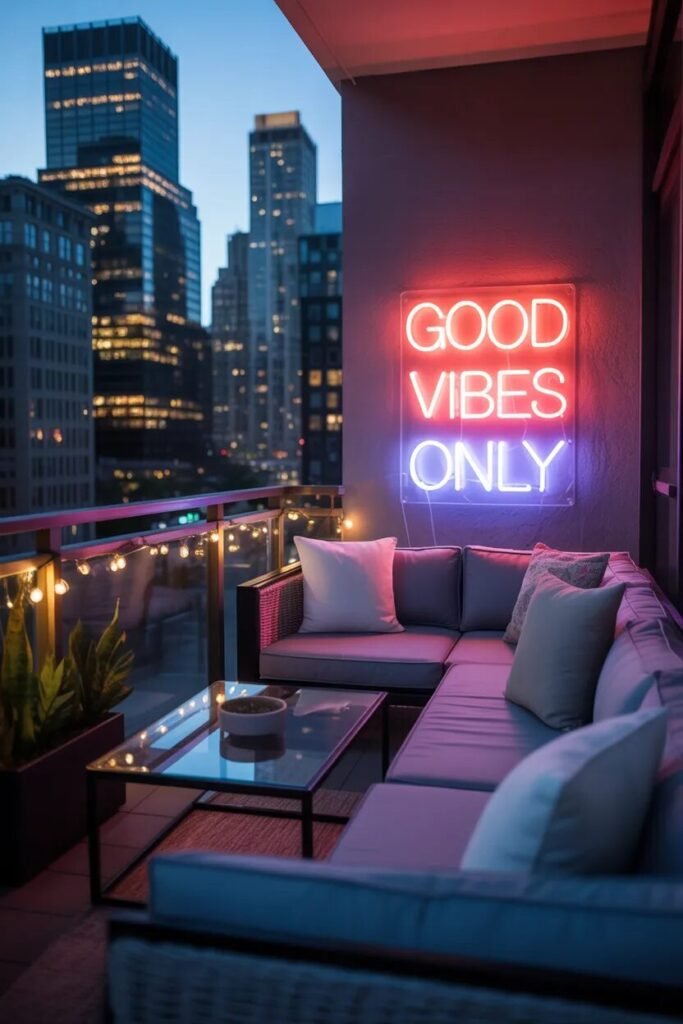 Balcony apartment ideas 18 neon balcony apartment ideas wall