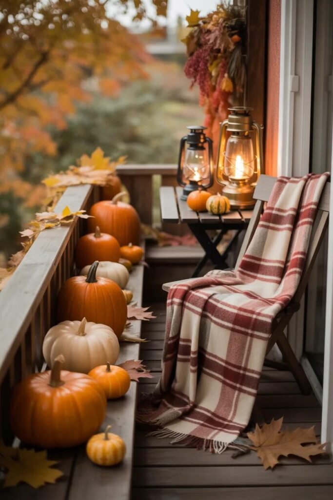 Balcony apartment ideas 24 autumn balcony apartment ideas pumpkin