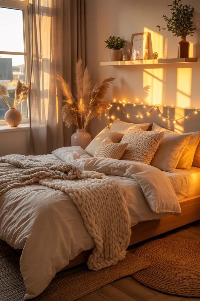 stylish small bedroom ideas fairy lights