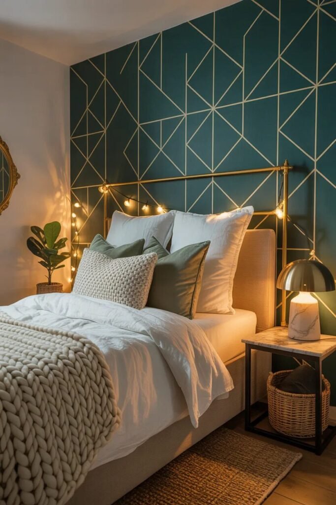  stylish small bedroom ideas bold wallpaper