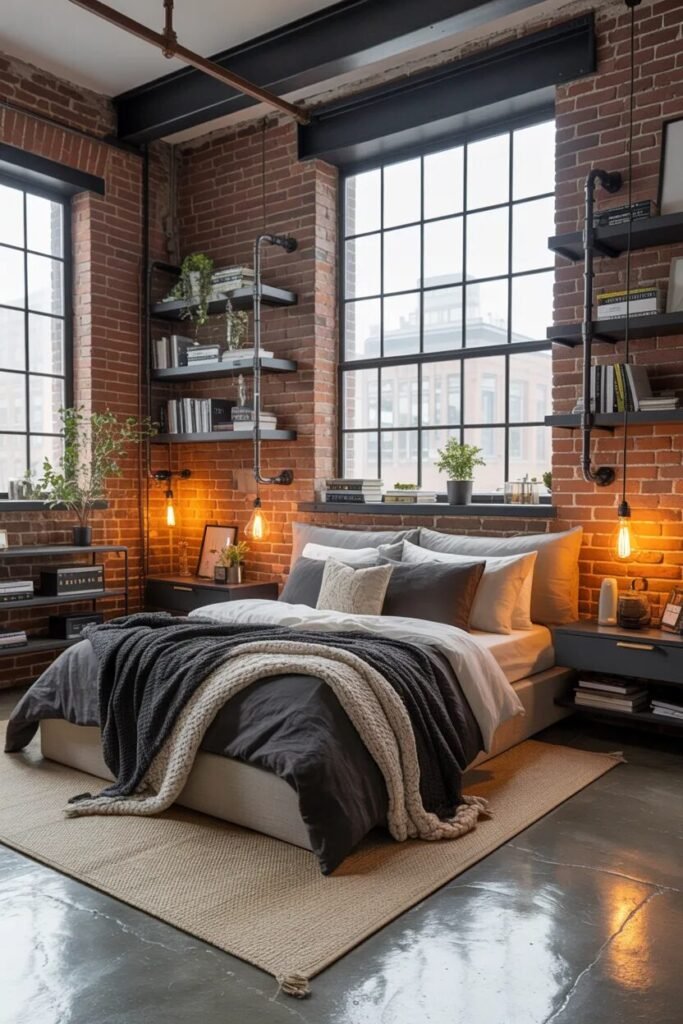 stylish small bedroom ideas loft style