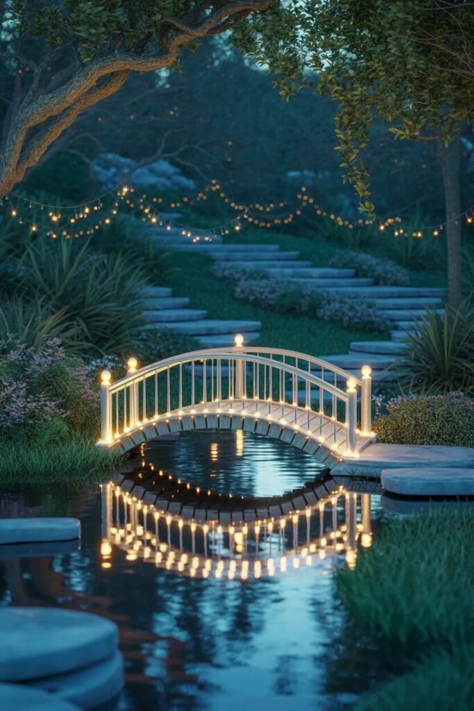20 fairy garden ideas illuminated bridge