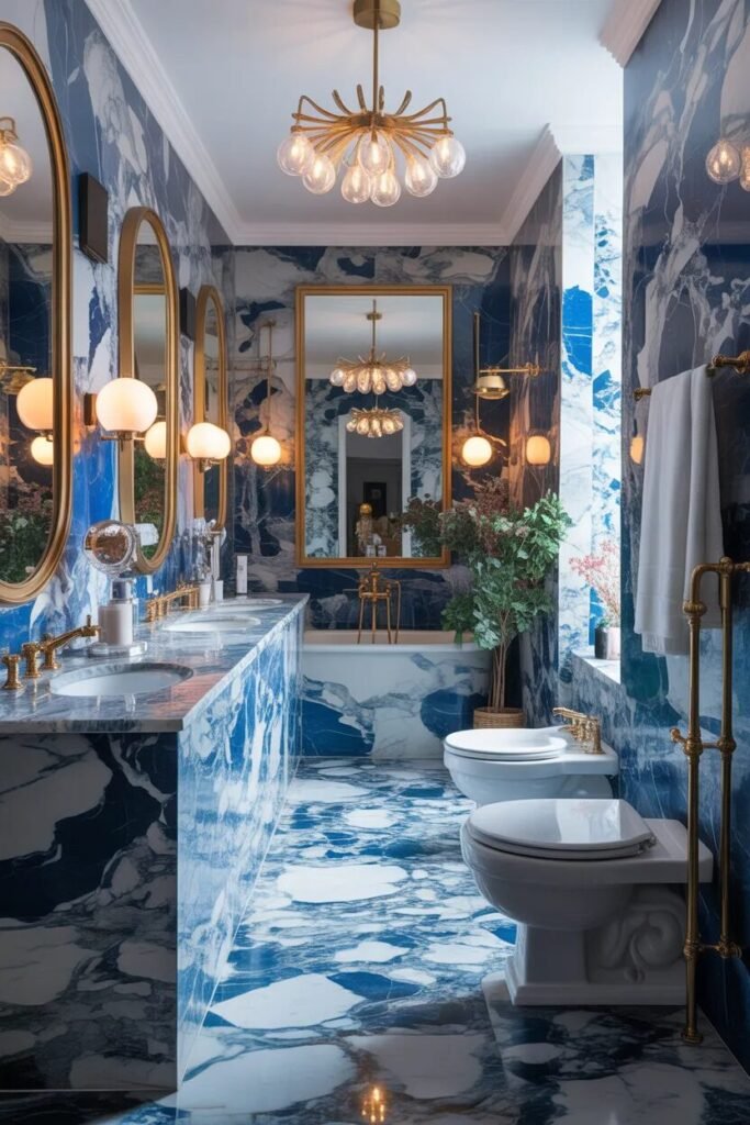 marble blue bathroom ideas luxury