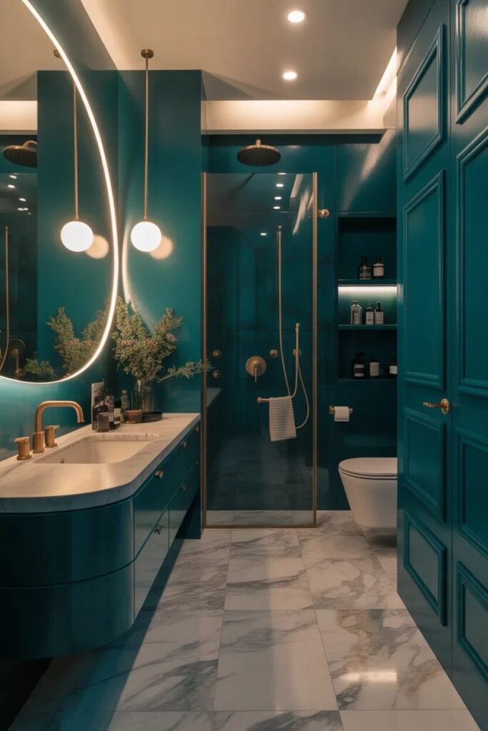 teal blue bathroom ideas modern